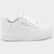 Tênis Feminino Ollie Branco Casual com Solado Flatform Clean