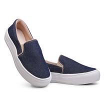 Tênis Feminino Onça Casual Calce Fácil Slip On Iate Plataforma