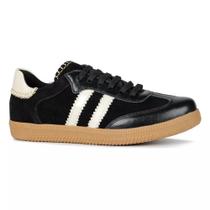 Tênis Feminino Orcade Casual Couro Preto - 015325
