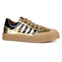 Tênis Feminino Orcade Casual Dourado - 089305 Tênis Feminino Orcade Casual Dourado - 089305