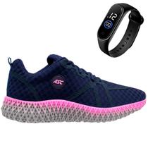 Tênis Feminino Para Academia Caminhada Corrida Conforto Leve + Relógio
