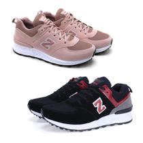 Tênis Feminino Para Academia Caminhada Corrida Esporte Kit 2 Vermelho/Rosa 36 Tênis Feminino Para Academia Caminhada Corrida Esporte Kit 2 Vermelho/Rosa 36