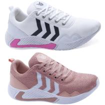 Tênis Feminino Para Corrida Super Leve Macio Kit 2 Pares