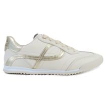 Tênis Feminino Pegada Casual Couro Bege - 2128 Tênis Feminino Pegada Casual Couro Bege - 2128