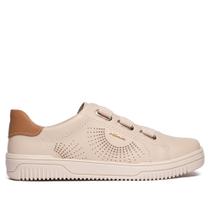 Tênis Feminino Pegada Couro Calce Fácil Trip Bege/Marrom