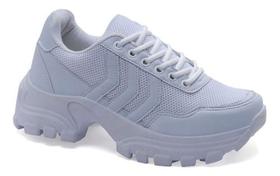Tênis Feminino Plataforma Branco Preto Sola Alto Tênis Feminino Plataforma Branco Preto Sola Alto