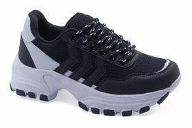 Tênis Feminino Plataforma preto branco nude R-2050
