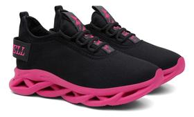 Tênis Feminino Preto Academia Treino E Caminhada Corrida Barato Tênis Feminino Preto Academia Treino E Caminhada Corrida Barato