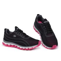 Tênis Feminino Preto Lege ACS Esporte Caminhada Corrida Academia Leve Macio Confortável