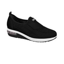 Tenis Feminino Preto Modare Ultraconforto Gel Tech Casual Macio