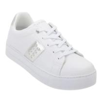 Tênis Feminino Ramarim Casual Plataforma 25-93121 Cor:Branco PrataTamanho:36