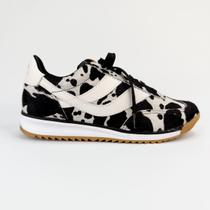 Tênis feminino retrô em couro vaca 2044