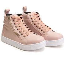 Tenis Feminino Rosa Cano Medio Com Sola Plataforma