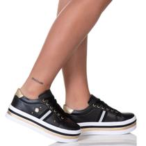 Tênis Feminino Salto Plataforma Original Preto Pérola - Shop Estilo Shoes