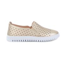 Tênis Feminino Santinelli Slip On Recortes Champagne - 1528