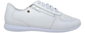 Tênis Feminino Sapatilha Ziper Couro Usaflex Ai3407 Branco