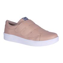 Tênis Feminino Sapato Escolar Leveza Casual Nude Calce Fácil