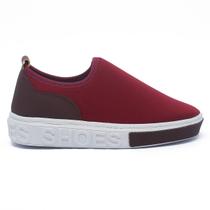 Tenis Feminino Shoes Calce Facil Academia Slip-on Leve Confortável Marsala Tenis Feminino Shoes Calce Facil Academia Slip-on Leve Confortável Marsala