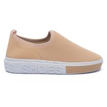 Tenis Feminino Shoes Calce Facil Academia Slip-on Leve Confortável Nude