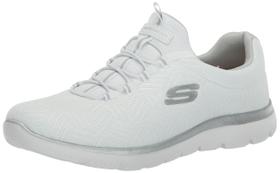 Tênis feminino Skechers Summits branco/prateado WSL tamanho 5 de largura