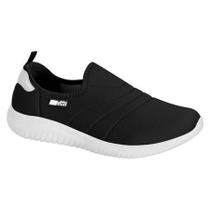 Tenis Feminino Slip On Actvitta Conforto PRETO/BRANCO