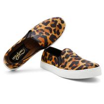 Tênis Feminino Slip On Animal Print Leve Estilo Confortável