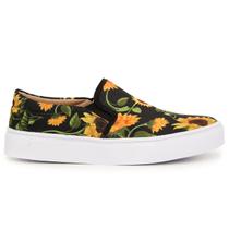 Tênis Feminino Slip On Calce Fácil Casual Girassol