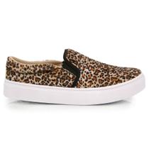 Tênis Feminino Slip On Calce Fácil Casual Onça Tênis Feminino Slip On Calce Fácil Casual Onça