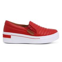 Tênis Feminino Slip on Casual com Zíper