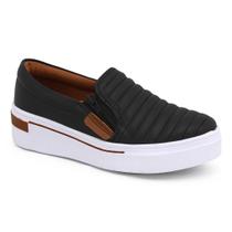 Tênis Feminino Slip on Casual com Zíper