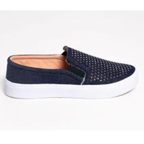Tênis Feminino Slip On Com Strass HotFix