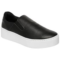 Tênis Feminino Slip On Couro Premium Fly Preto