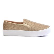 Tênis Feminino Slip On Elástico Alpargata Sapatilha Brilho