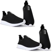 Tênis Feminino Slip On Esporte Caminhada Confortável Kit 2 - Fast Runs