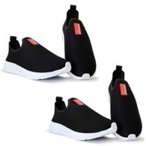 Tênis Feminino Slip On Esporte Caminhada Confortável Kit 2 - Fast Runs