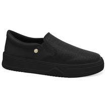 Tenis Feminino Slip On Flatform Ramarim 2688101 Preto Calce Fácil