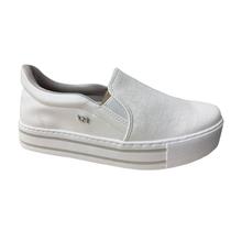 Tenis Feminino Slip On Flatform Via Marte 010-009 Branco Calce Fácil