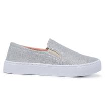 Tenis Feminino Slip On Iate Calce Fácil Sapatilhas Brilho