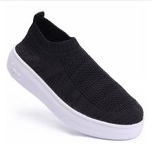 Tênis Feminino Slip On Knit Lps Shine - Preto