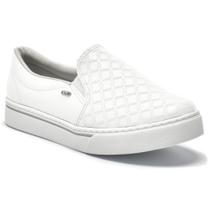 Tênis Feminino Slip On Napa Line Branco Via Marte 016-023-01 Tênis Feminino Slip On Napa Line Branco Via Marte 016-023-01