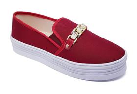 Tênis Feminino Slip On Plataforma Sapatilha Sola Alta K118