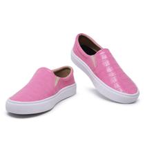 Tenis Feminino Slip On Rosa Leve Tradicional E Confortável