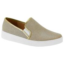 Tênis Feminino Slip On Tela Shine Dourado Vizzano 1214.200