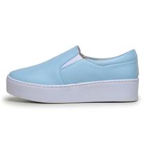 Tênis Feminino Slip On Vegano DIfranca 1200 - Azul Acqua