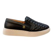 Tenis Feminino Slip Vizzano Casual Calce Fácil Básico Texturizado Conforto 1214.1010 Preto