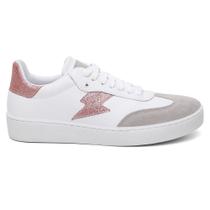 Tênis Feminino Sneaker Casual com Detalhe em Camurça Bardone