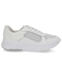Tênis Feminino Usaflex Couro Tela Calce Fácil Leve AK0706