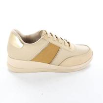 Tênis Feminino Usaflex Couro Vanilla Bege - AJ12 Tênis Feminino Usaflex Couro Vanilla Bege - AJ12