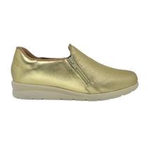 Tênis Feminino Usaflex Impacto Couro Conforto Ziper Mm1801