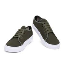 Tenis Feminino Verde Casual Tradicional Classico Macio